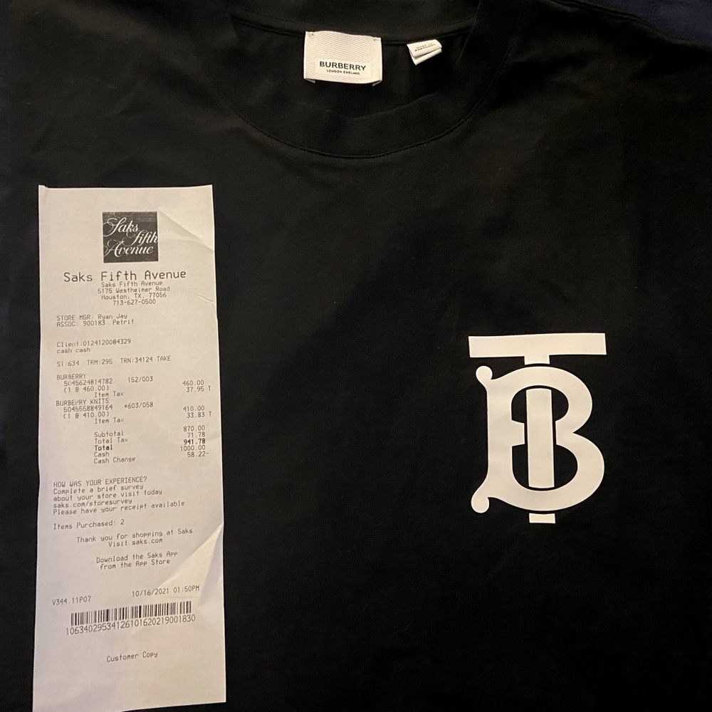 Black and white Burberry shirt